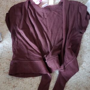 Crop cover up with tie front